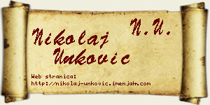 Nikolaj Unković vizit kartica